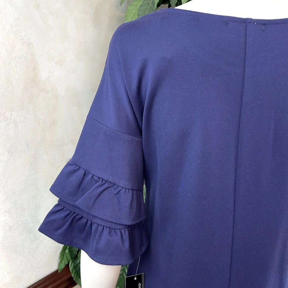 SIGNATURE STUDIO RUFFLE SLEEVE DRESS - Picture 6 of 9